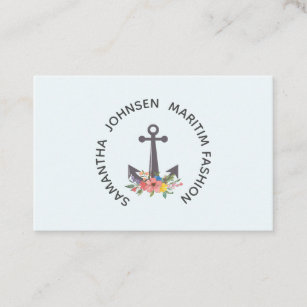 Customer-specific anchor with flowers business card
