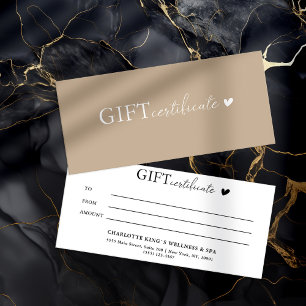 Customer specific Business Gift Certificate
