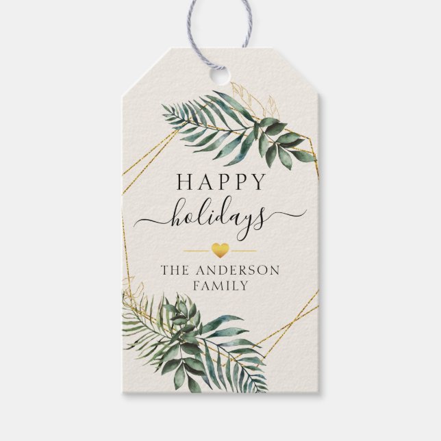 Customer specific Christmas Botanical  Gift Tags (Front)