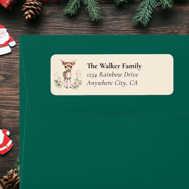 Customer Specific, Floral, Deer, Christmas (Customer Specific, Floral, Deer, Christmas Label
Customer Specific, Floral, Deer, Christmas, Green.)