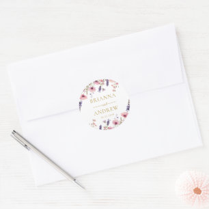 Customer specific Floral Wedding  Classic Round Sticker