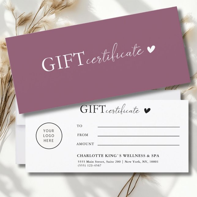 Customer specific Logo Business Gift Certificate (Customer specific, Logo Business Gift Certificate)