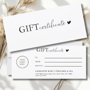 Customer specific Logo Business Gift Certificate