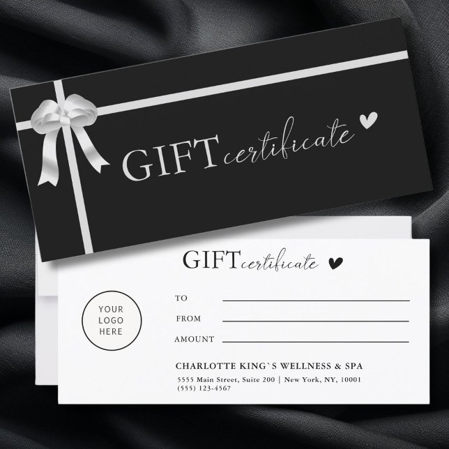 Customer specific, Logo, Business Gift Certificate (Customer specific, Logo, Ribbon, Business, Salon Gift Certificate)