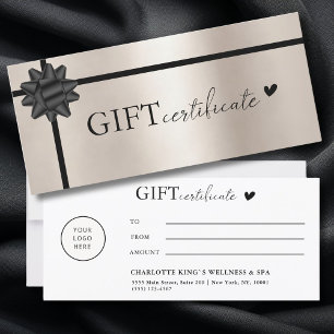 Customer specific, Logo Business Gift Certificate