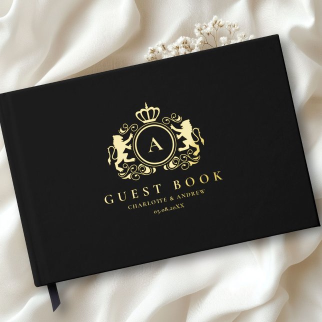 Customer specific Logo Monogram Wedding Guest Book (Customer specific Logo Monogram Foil Wedding Guest Book with your name and date. )
