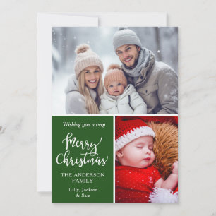 Customer specific "Merry Christmas" 2 Photos  Holiday Card