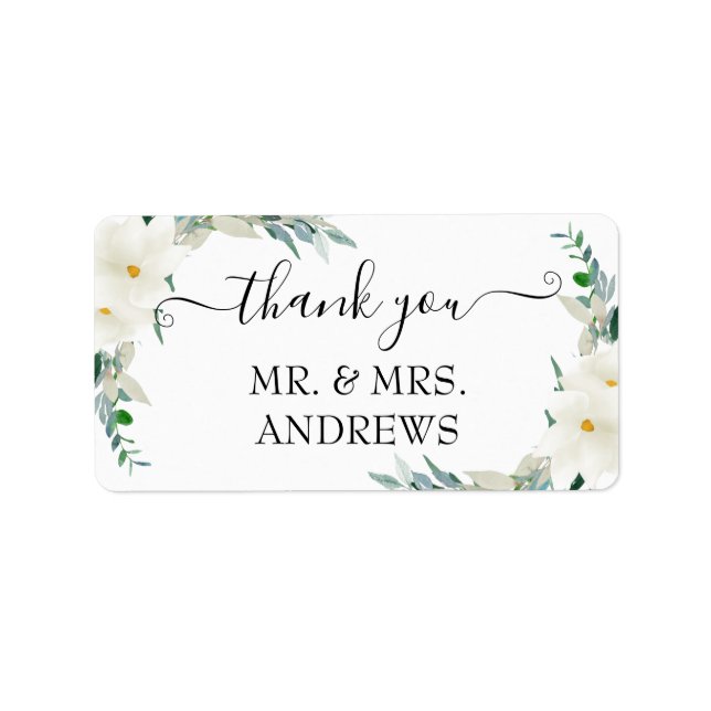Customer-specific "Thank you!" floral, beautiful L Label (Front)