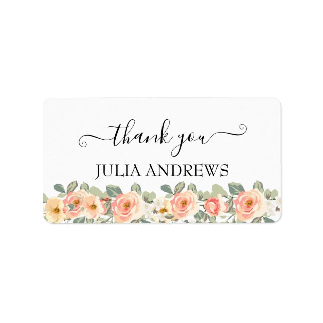 Customer-specific "Thank you!" floral, beautiful  Label (Front)