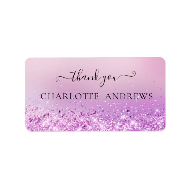 Customer-specific "Thank you!" Glitter Label (Front)