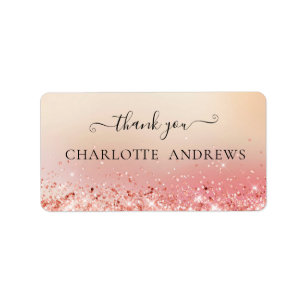 Customer-specific "Thank you!" Glitter Label