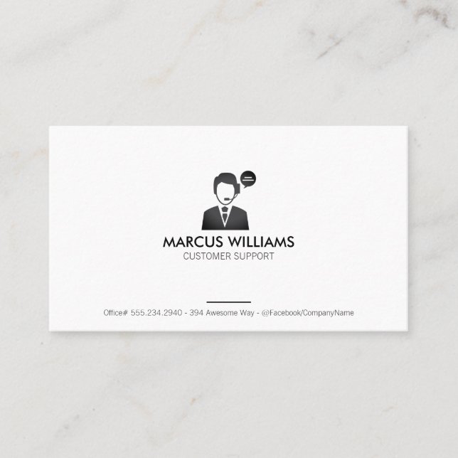 Customer Support Business Card (Front)