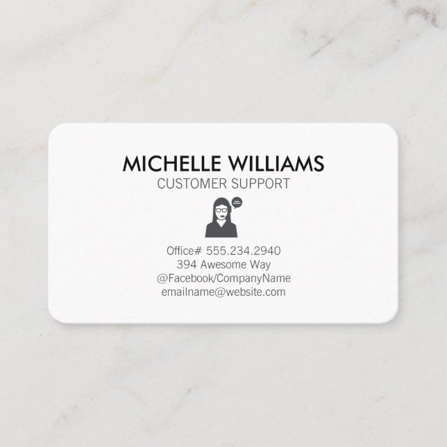 Customer Support Business Card (Front)
