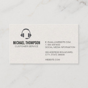 Customer Support Head Set Corporate Business Card