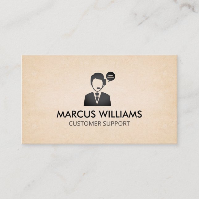 Customer Support | Texture Background Business Card (Front)