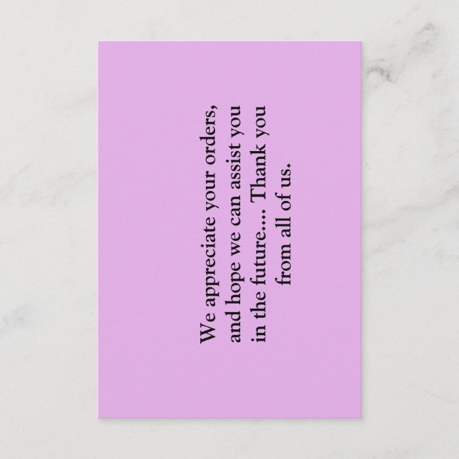CUSTOMER THANK YOU CARDS (Front)