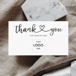 Customer Thank You Girly Heart Social Media Business Card<br><div class="desc">Thank you card for business.</div>