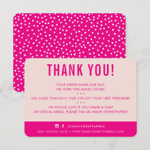 CUSTOMER THANK YOU modern blush pink magenta Card
