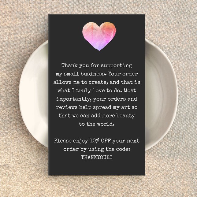 Customer Thank You Rainbow Heart Business Card (Creator Uploaded)