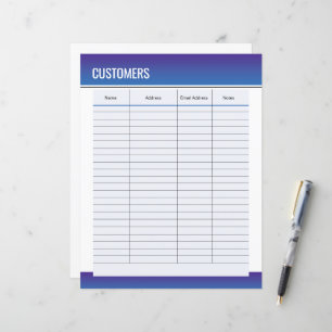 Customer Tracker Page Template 