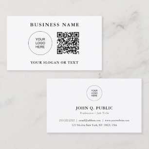 Customers QR Code Company Logo Here Template Business Card