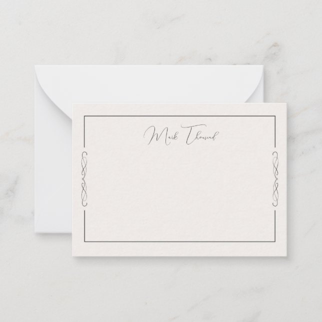 Customisabe Elegant Minimal Script Note Card (Front)