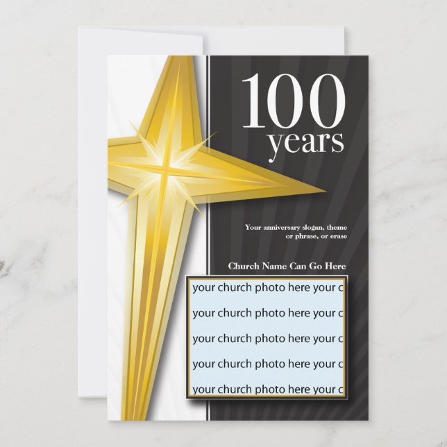 Customisable 100 Year Church Anniversary Invitation (Front)