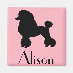 Customisable 1950's Pink Poodle Skirt Magnet