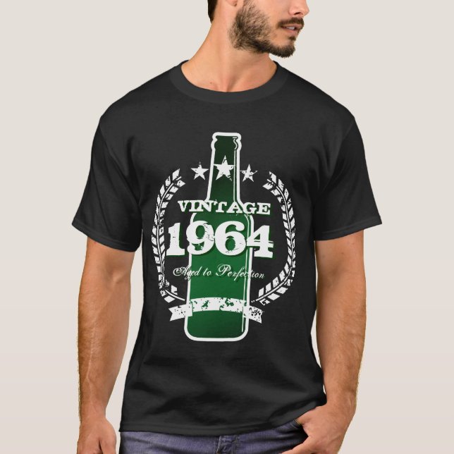 Customisable 1964 vintage beer bottle label shirt (Front)