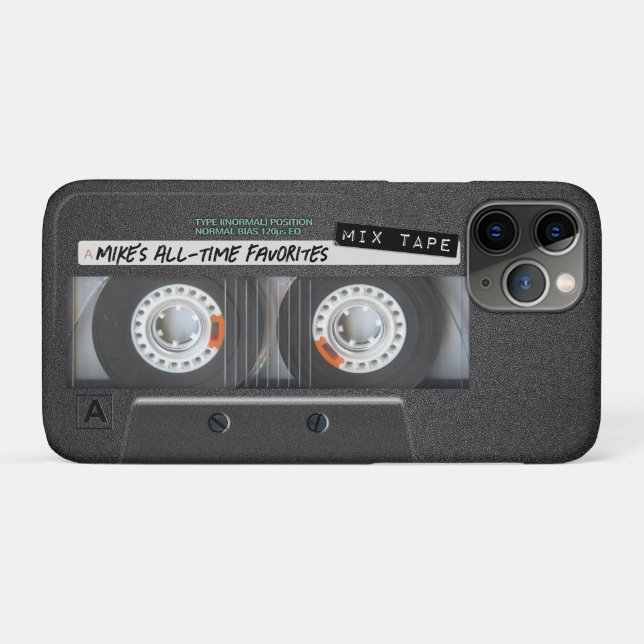 Customisable 1970's 1980's Retro Cassette Mix Tape Case-Mate iPhone Case (Back (Horizontal))