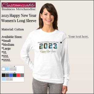 Customisable 2023 Happy New Year Long Sleeve Shirt