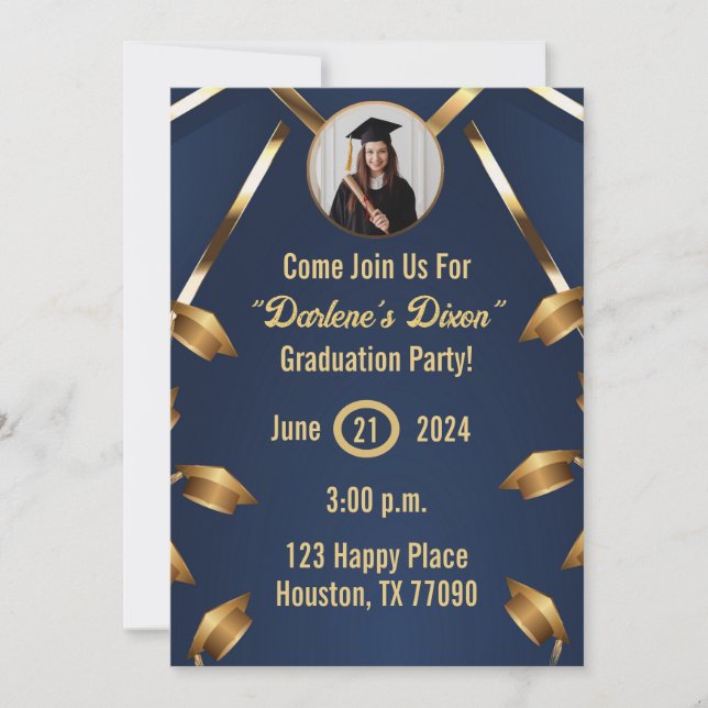 Customisable 2024 graduation celebration cards (Front)