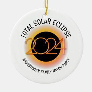 Customisable 2024 TOTAL SOLAR ECLIPSE Ceramic Tree Decoration
