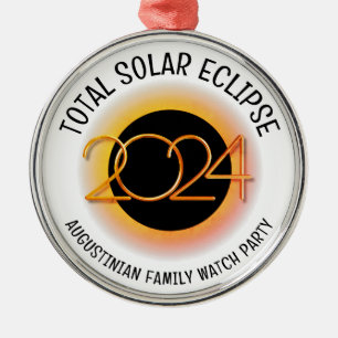 Customisable 2024 TOTAL SOLAR ECLIPSE Metal Tree Decoration