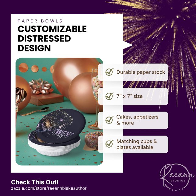 Customisable 2026 Distressed Design Paper Bowls Paper Plate (Creator Uploaded)