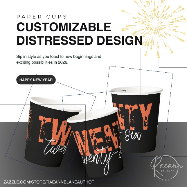Customisable 2026 Distressed Design Paper Cups (Creator Uploaded)
