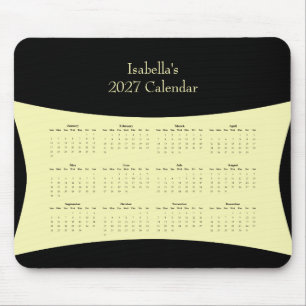 Customisable 2027 Year-at-a-Glance Calendar Mouse Pad
