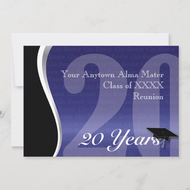 Customisable 20 Year Class Reunion Invitation (Front)