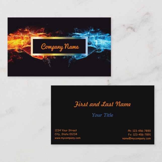 Customisable 2 Sided Fire N Ice Business Card (Front/Back)