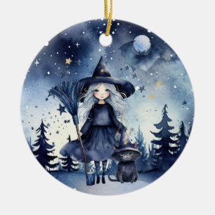 Customisable 2-Sided Watercolor Halloween Ornament