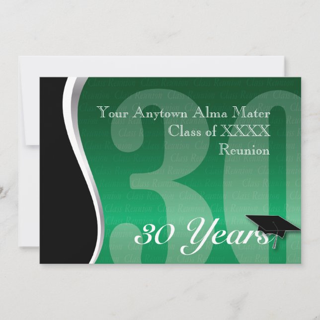 Customisable 30 Year Class Reunion Invitation (Front)
