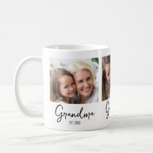 Customisable 3 Photo Grandma Established Year Coffee Mug
