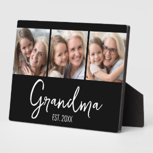 Customisable 3 Photo Grandma Established Year Plaque