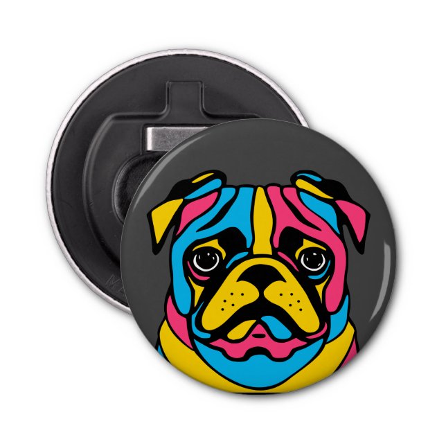 customisable 3 tone pug bottle opener (Front)