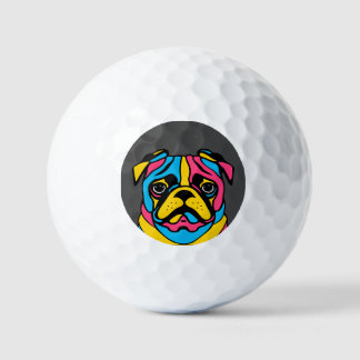 customisable 3 tone pug golf balls