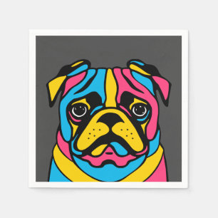customisable 3 tone pug napkin