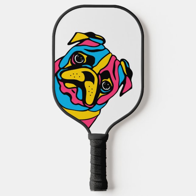 customisable 3 tone pug pickleball paddle (Front)