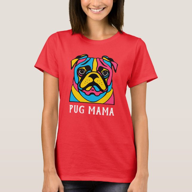 customisable 3 tone pug T-Shirt (Front)