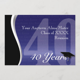 Customisable 40 Year Class Reunion Invitation