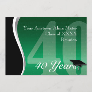 Customisable 40 Year Class Reunion Invitation